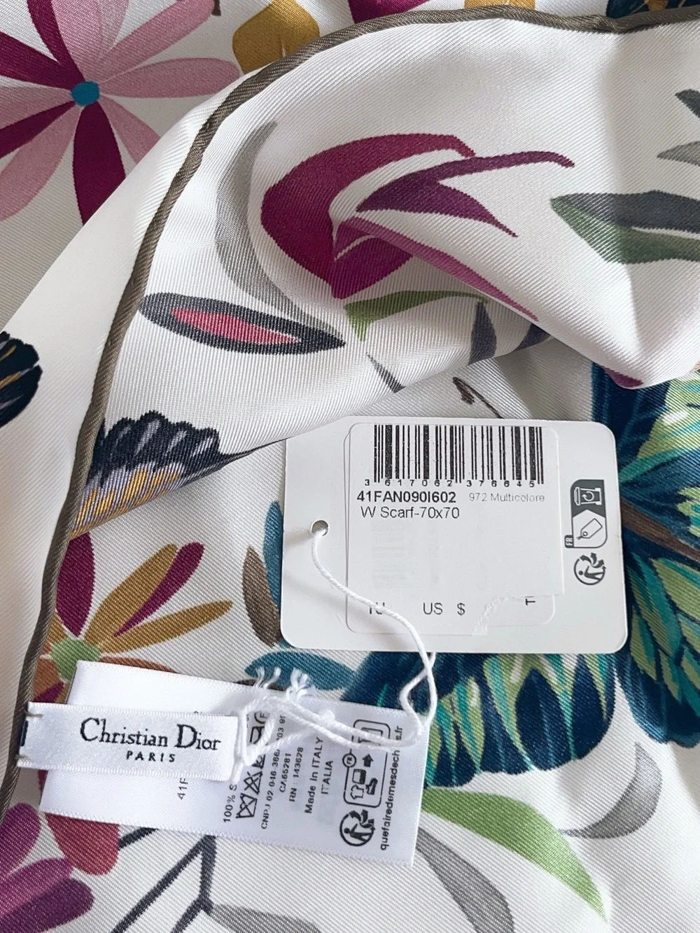 Christian Dior TOILE DE JOUY FANTASTICA  90 Square Silk Scarf